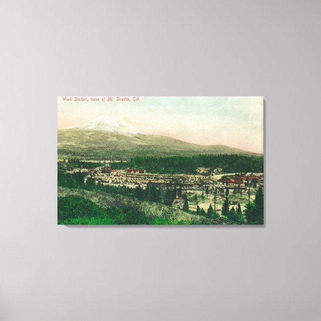 Aerial View of Weed Station at Mt. Shasta Base Canvas Print (Front)