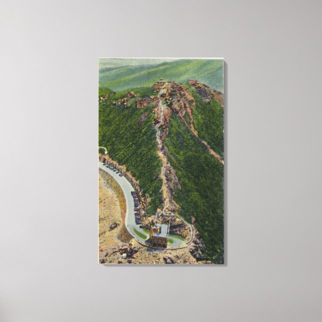 Aerial View of Winding Trail, Castle, Summit Canvas Print (Front)
