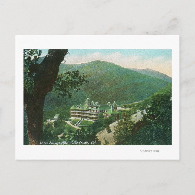 Aerial View of Witter Springs Hotel Exterior Postcard (Front)
