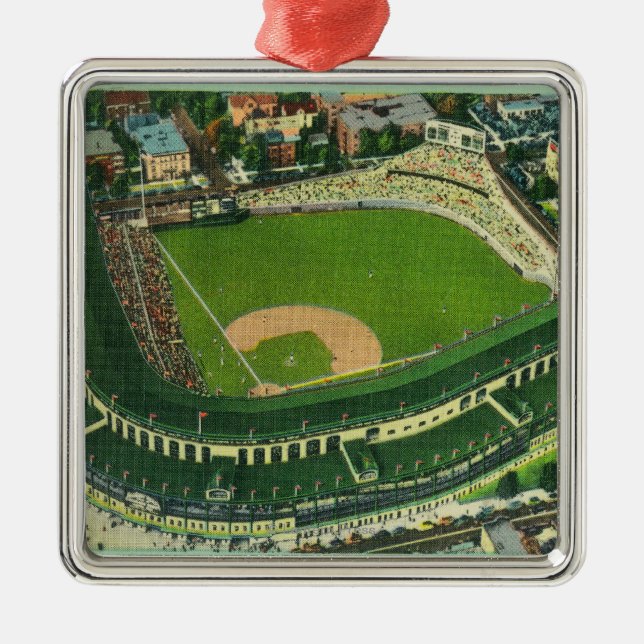 Aerial View of Wrigley Field # 2Chicago, IL Metal Ornament (Front)