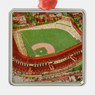 Aerial View of Wrigley FieldChicago, IL Metal Ornament
