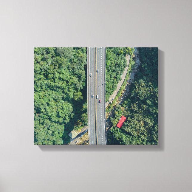 aerial view on highway during daytime canvas print (Front)