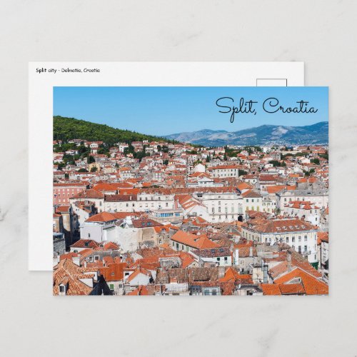 Aerial view on Split city _ Dalmatia Croatia Postcard
