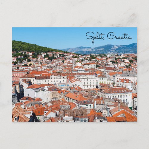 Aerial view on Split city _ Dalmatia Croatia Postcard