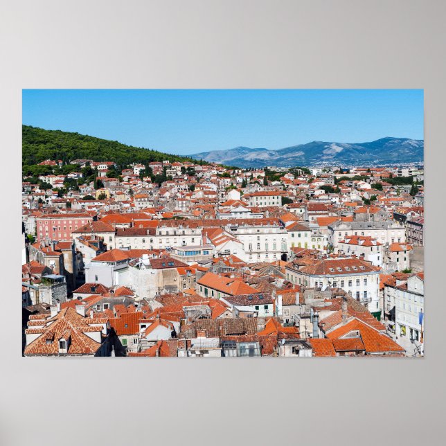 Aerial view on Split city - Dalmatia, Croatia Poster (Front)