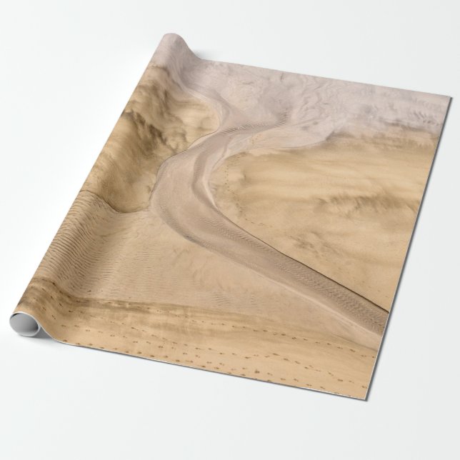 Aerial view photography of desert wrapping paper (Unrolled)
