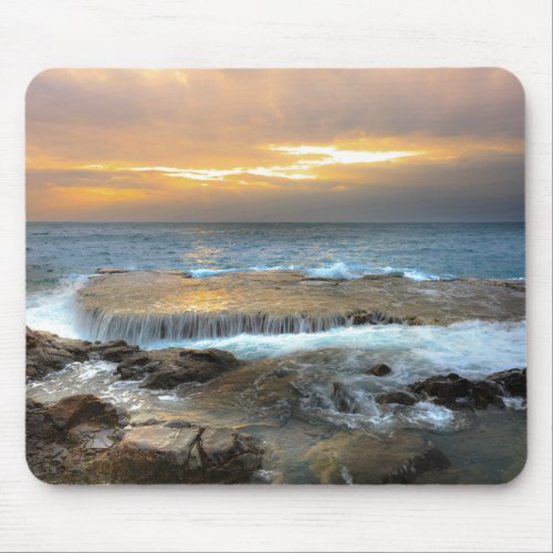 Aerial View Photography of Rocky Shore Mouse Pad