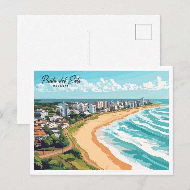 Aerial View Punta del Este Uruguay Travel Postcard (Front/Back)
