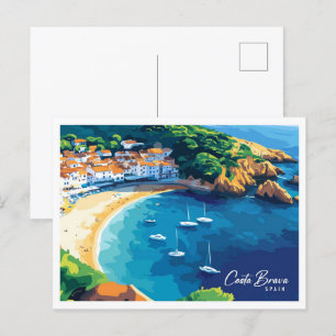 Aerial View Roses Costa Brava Spain Travel Postcard