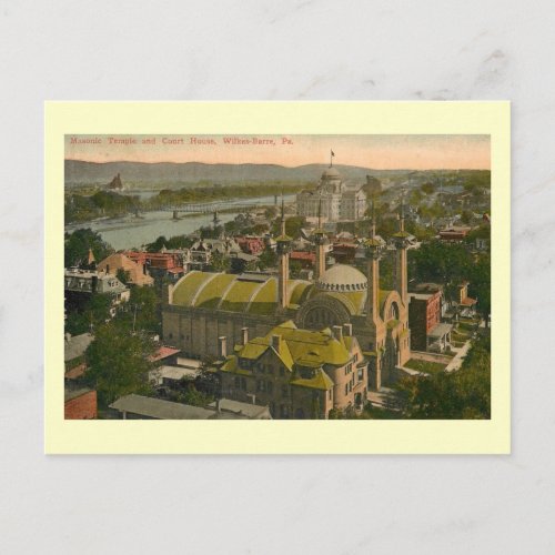 Aerial View Wilkes Barre Pennsylvania Vintage Postcard