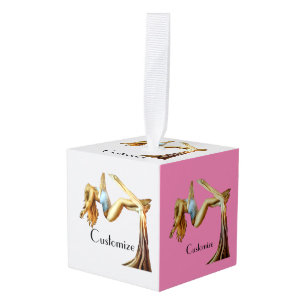 Aerial yoga fitness Thunder_Cove Cube Ornament
