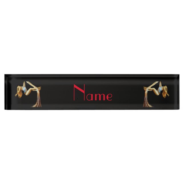 Aerial yoga fitness Thunder_Cove Desk Name Plate (Front)