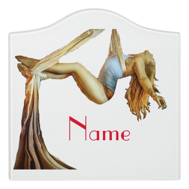 Aerial yoga fitness Thunder_Cove Door Sign (Large Crest Front)