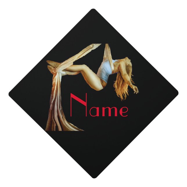 Aerial yoga fitness Thunder_Cove Graduation Cap Topper (Front)