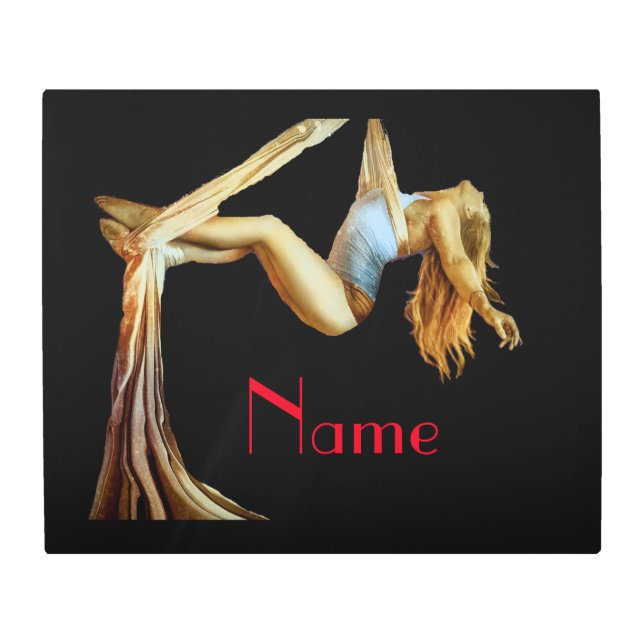 Aerial yoga fitness Thunder_Cove Metal Print (Front)