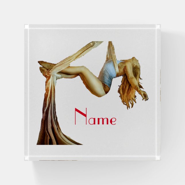 Aerial yoga fitness Thunder_Cove  Paperweight (Front)