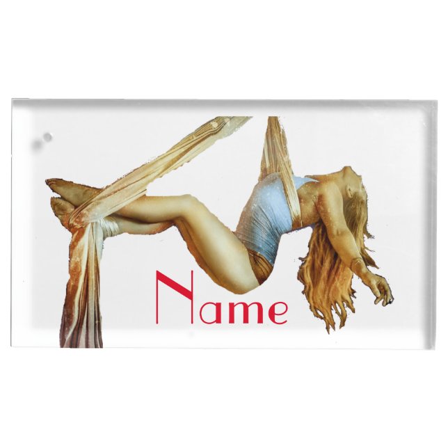 Aerial yoga fitness Thunder_Cove  Place Card Holder (Front)