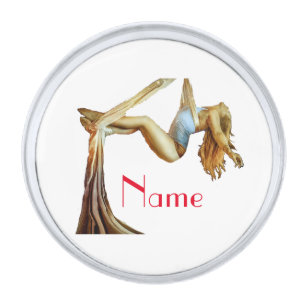 Aerial yoga fitness Thunder_Cove Silver Finish Lapel Pin