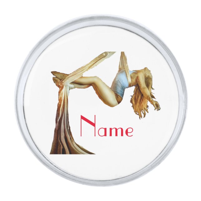 Aerial yoga fitness Thunder_Cove Silver Finish Lapel Pin (Front)