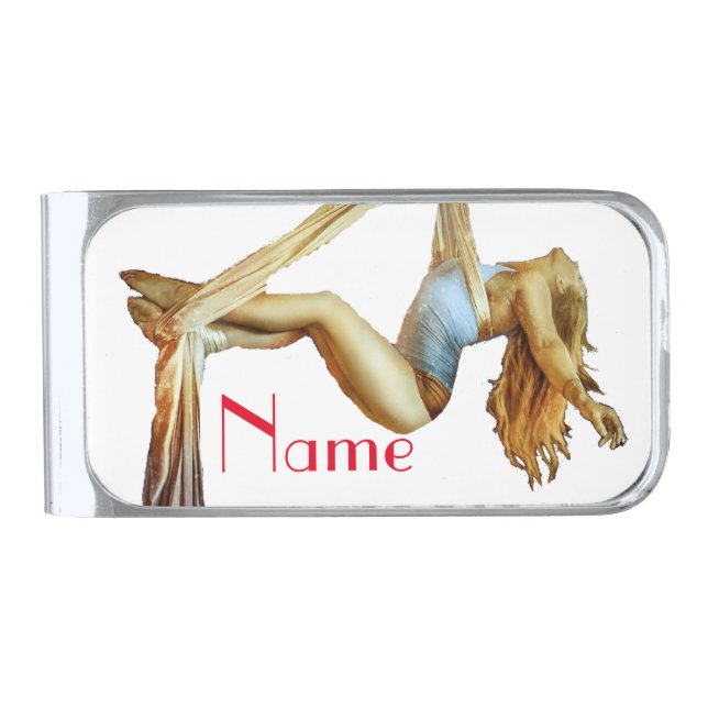 Aerial yoga fitness Thunder_Cove  Silver Finish Money Clip (Front)