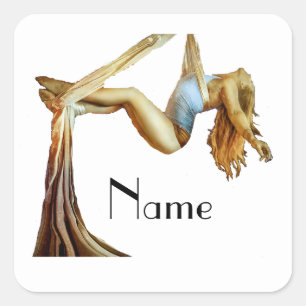 Aerial yoga fitness Thunder_Cove Square Sticker