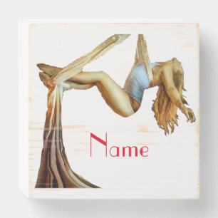 Aerial yoga fitness Thunder_Cove Wooden Box Sign