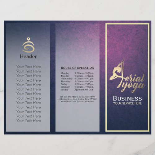 Aerial Yoga Meditation Fitness Instructor Brochure