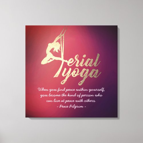 Aerial Yoga Meditation Instructor Pilates Fitness Canvas Print