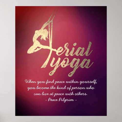 Aerial Yoga Meditation Instructor Pilates Fitness Poster