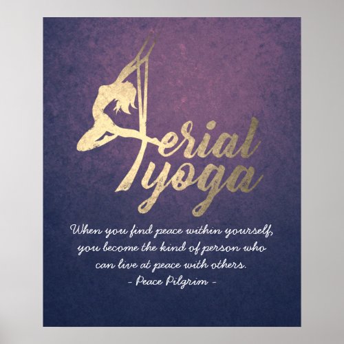 Aerial Yoga Meditation Instructor Pilates Fitness Poster