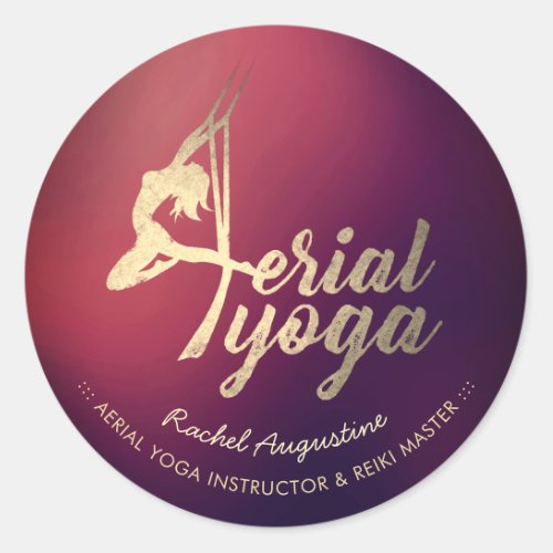 Aerial YOGA Meditation Pilates Fitness Instructor Classic Round Sticker