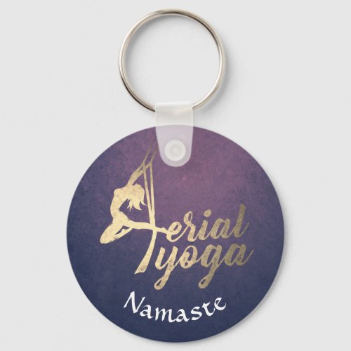 Aerial YOGA Meditation Pilates Fitness Instructor Keychain