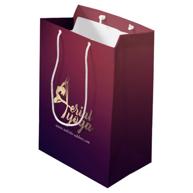 Aerial YOGA Meditation Pilates Fitness Instructor Medium Gift Bag (Back Angled)
