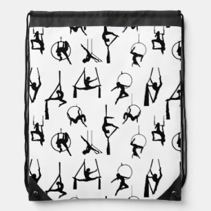 Aerialist Aerial Silks Lyra silhouettes Drawstring Bag
