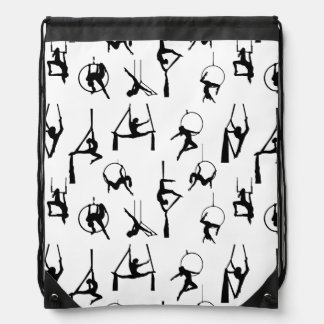 Aerialist Aerial Silks Lyra silhouettes Drawstring Bag