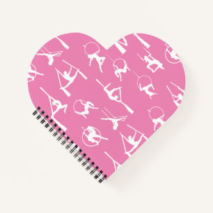 Aerialist Aerial Silks Lyra silhouettes pink Notebook