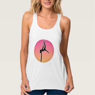 Aerialist on Aerial Silks silhouette dancer pose Tank Top