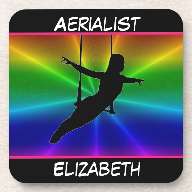 Aerialist Rainbow Burst Beverage Coaster (Front)