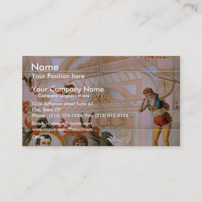 Aerialists Supreme Vintage Theater Business Card (Front)