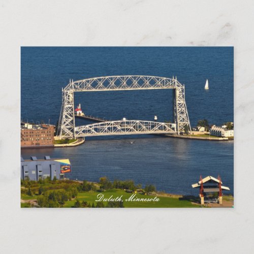 Aeriel Lift Bridge Duluth Minnesota Postcard