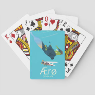 Ærø, Denmark Map travel poster Poker Cards