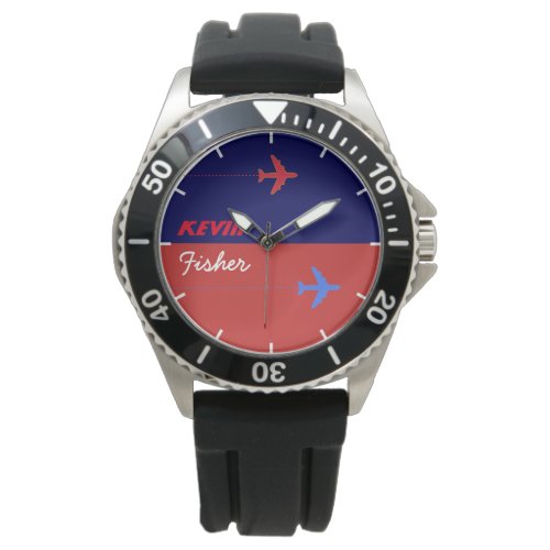 aero style stylish men watch with his name
