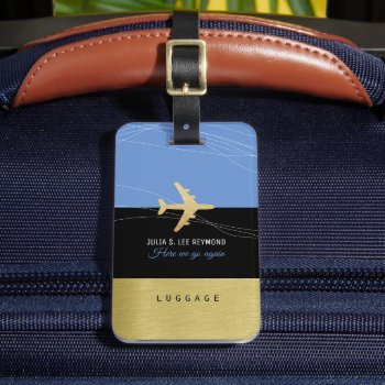 Aero Travel Bags Identifier Elegant Blue Luggage Tag by mixedworld at Zazzle