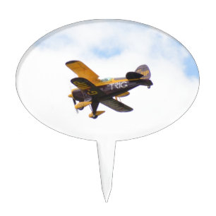 Aerobatic Biplane In Flight Cake Topper