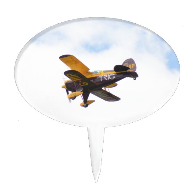Aerobatic Biplane In Flight Cake Topper (Front)