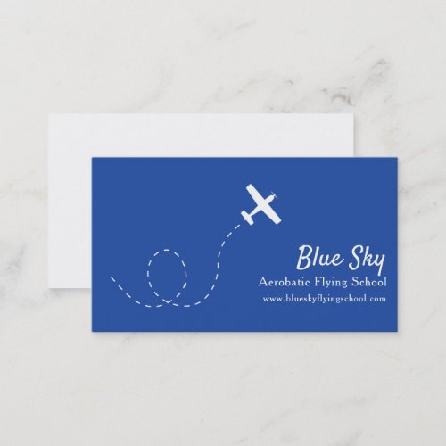 Aerobatic white blue modern aviation business card
