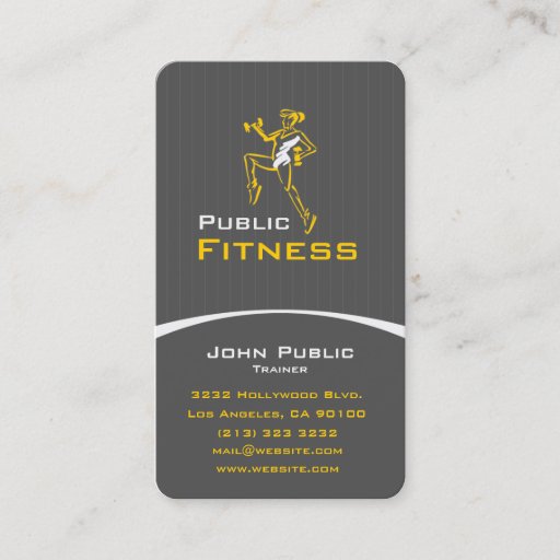 Customizable Aerobic Fitness Center Business Card