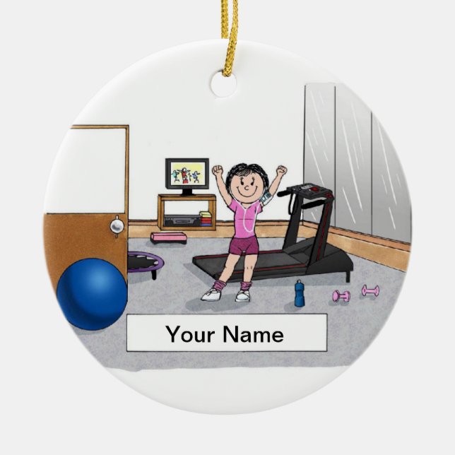 Aerobics - Female Ceramic Ornament (Front)