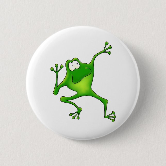 Aerobics Frog Pinback Button (Front)