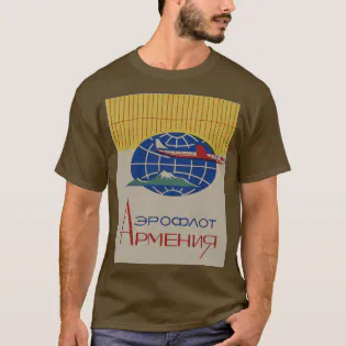 Aeroflot Armenia Ad with Ararat in Russian T-Shirt
